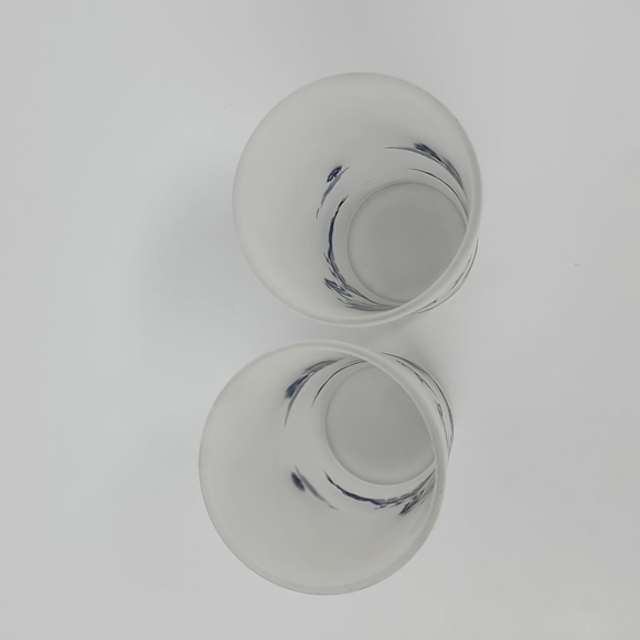 Set of 2 Vintage Federal Frosted Blue Willow Drinking Glasses - Picture 3 of 4